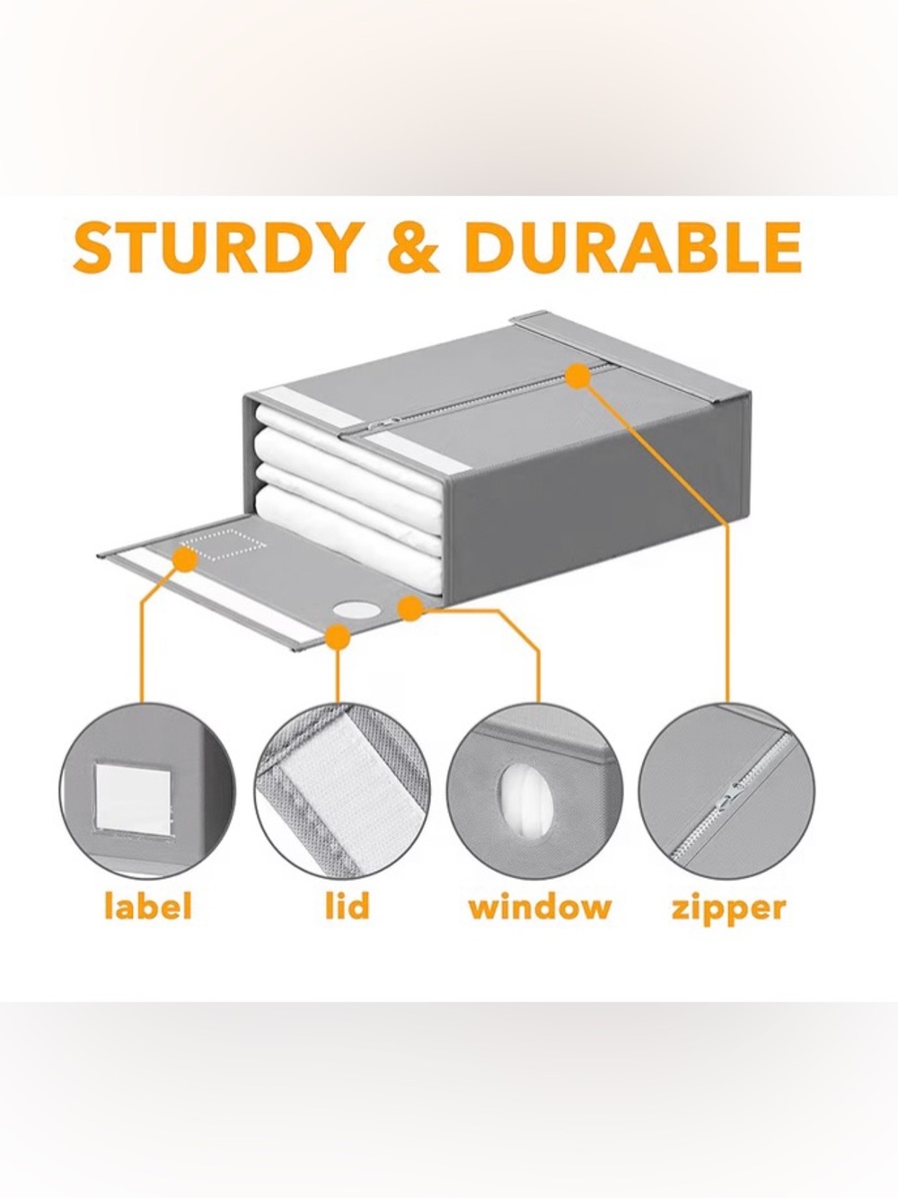 Grey Full, Queen and King Sheet Organizers - Set of 4 - Picture 7 of 8